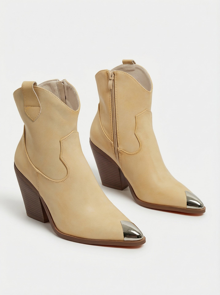 Moteriški kaubojiški aulinukai su kulnu ir dekoratyvine nosimi Fang Glacier