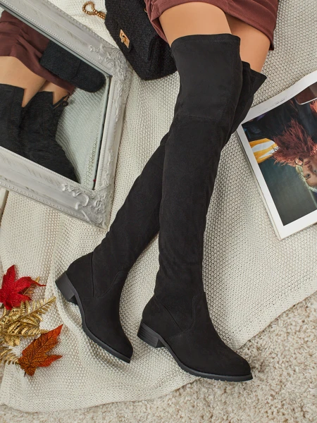 Moteriški ilgaauliai virš kelių eko zomšiniai Denvoria