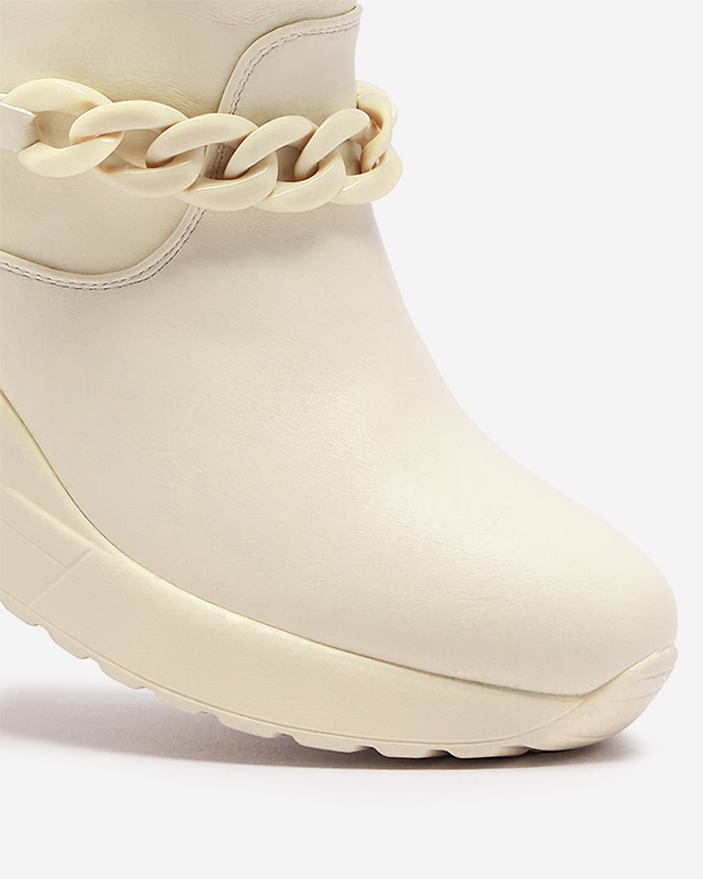 Smėlio spalvos moteriški batai ant inkaro su grandinėle Fefricca- Avalynė