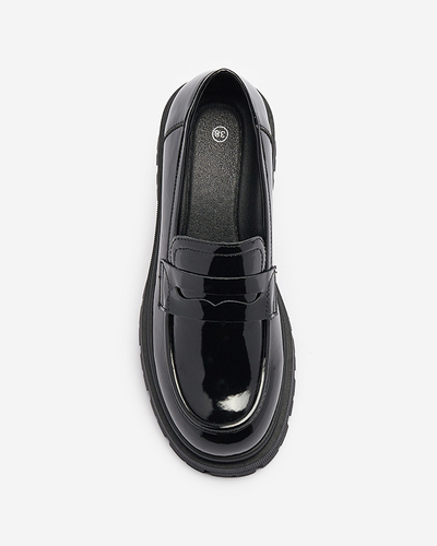 Черные лакированные мокасины для женщин Noppel Footwear