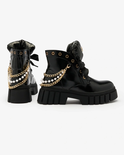 Royalfashion Женские утепленные ботинки черного цвета Dahaff