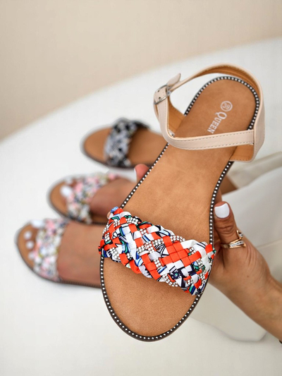 Royalfashion Damskie sandały na płaskiej podeszwie ColorStrap