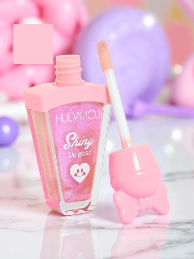 Lūpų blizgis su blizgučiais, spalva Šviesiai rožinė