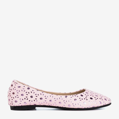Wzorzyste jasnoróżowe dziewczęce baleriny Dulcibus - Obuwie