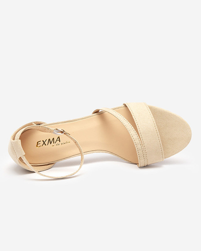 Moteriškos smėlio spalvos basutės ant stulpelio Eqro- Footwear