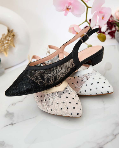 Royalfashion Moteriški a'la balerinos tipo sandalai su nėriniais Benoce