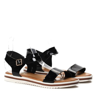 Czarne sandały na grubej podeszwie Potenza - Obuwie