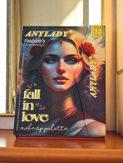 ANYLADY Kompaktinė makiažo paletė – šešėliai, kontūravimas, lūpos – 32 atspalviai