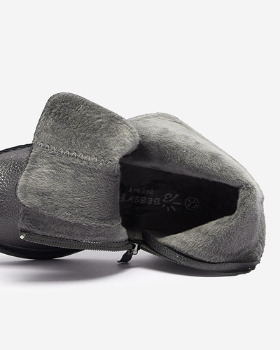 Графитовые блестящие ботинки для девочек Lally- Footwear