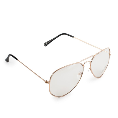 Прозрачные солнцезащитные очки с золотой оправой