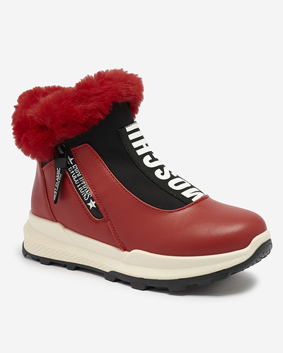 Красные женские утепленные сапоги с мехом Scherr- Footwear