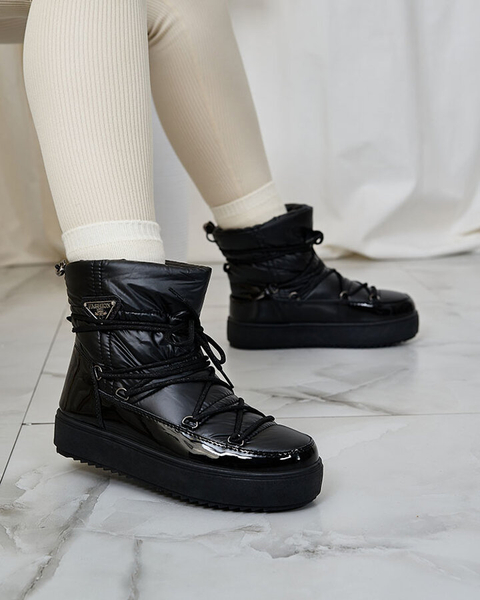 Royalfashion Moteriški auliniai batai a'la sniego batai juodos spalvos Nevsone