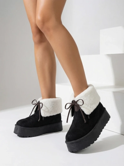 Royalfashion Moteriški balti batai su pamušalu WDeno