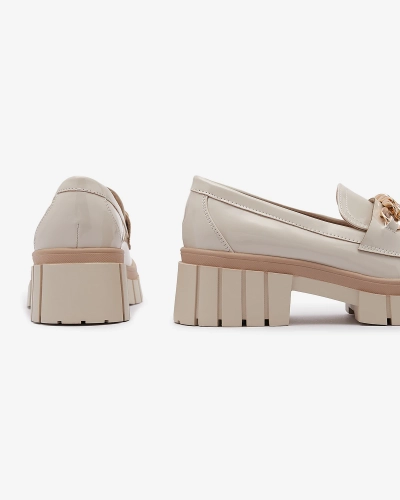 Smėlio spalvos lakuoti moteriški mokasinai Aquan- Footwear