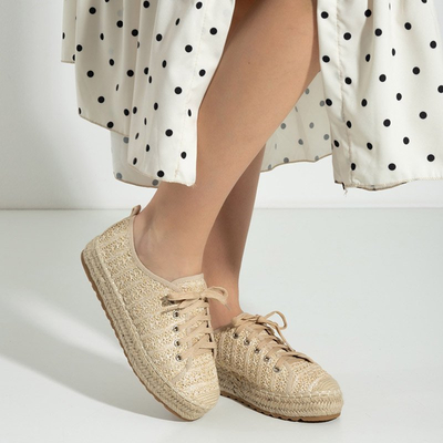 Бежевые женские эспадрильи на низкой платформе Kioto
