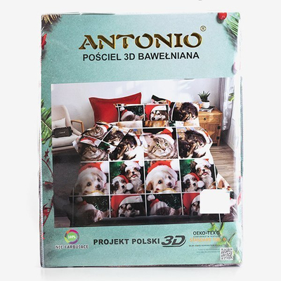 Новогоднее постельное белье с домашними животными 140x200 - Простыни
