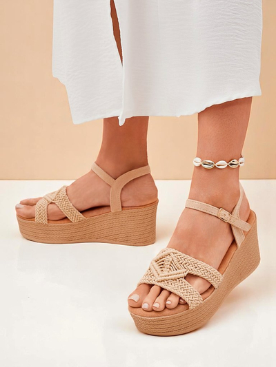 Royalfashion Женские плетеные босоножки на танкетке Sunny Day