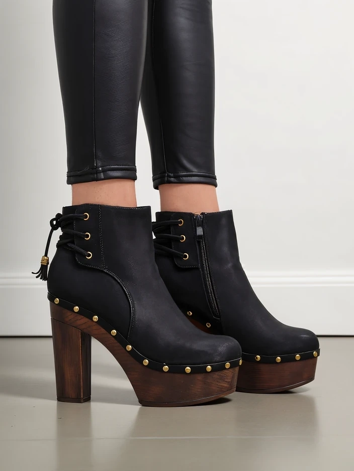 Royalfashion moteriški aulinukai ant blokinio kulno Bezollos