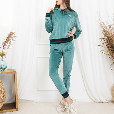 Moteriško turkio veliūrinio sportinio kostiumo komplektas - Drabužiai