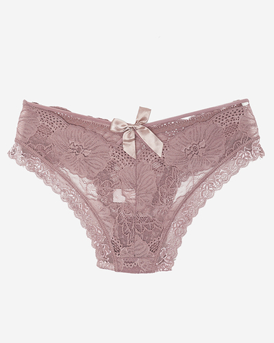 Moteriškos rudos ir violetinės nėriniuotos kelnaitės - Apatiniai drabužiai