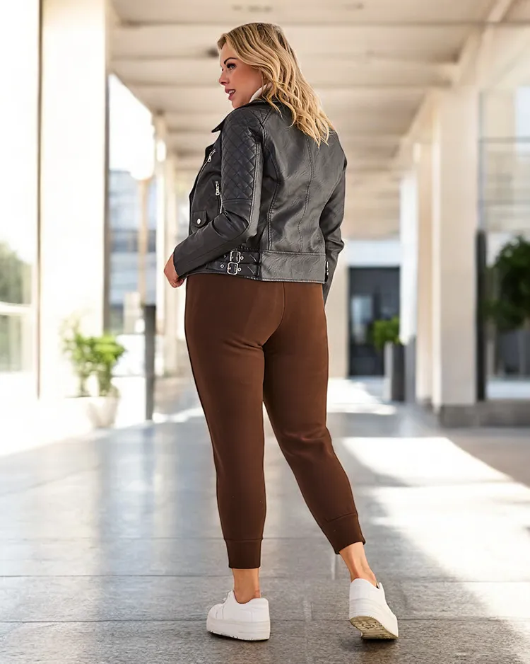 Royalfashion moterims Fleecinis sportiniai kelnės