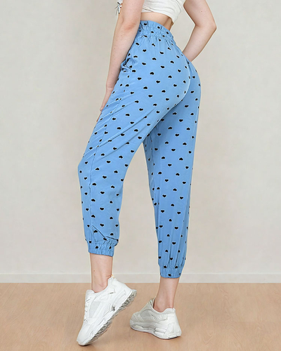 Royalfashion Женские брюки из ткани с сердечками
