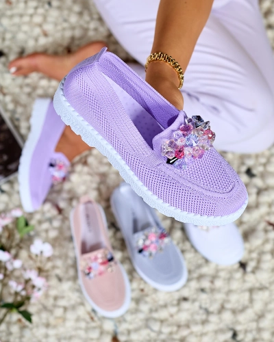 Royalfashion Фиолетовые женские украшенные полусапожки Enweta