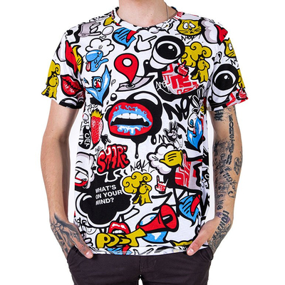 Spalvingi vyriški marškinėliai su spauda-Drabužiai