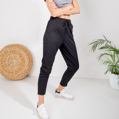 Женские черные прямые брюки 7/8 - Одежда