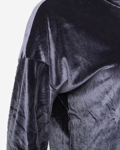 Женская темно-серая велюровая блузка - Одежда