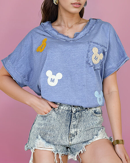 "Royalfashion" Moteriški marškinėliai su lopais