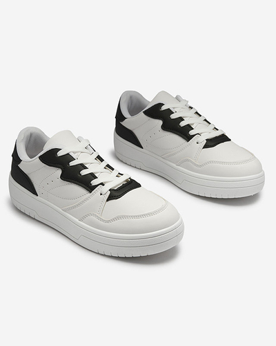 Balti moteriški sportiniai bateliai su juodais įdėklais Tercua- Footwear
