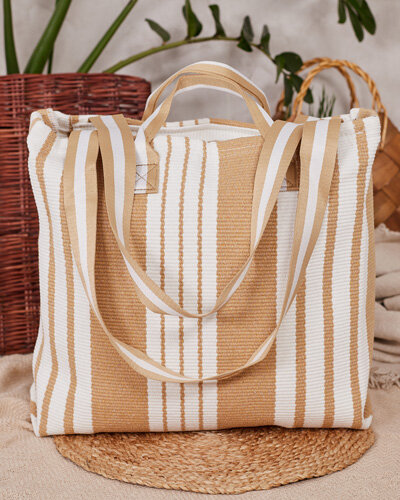 Royalfashion Fabric Striped Shoulder Bag