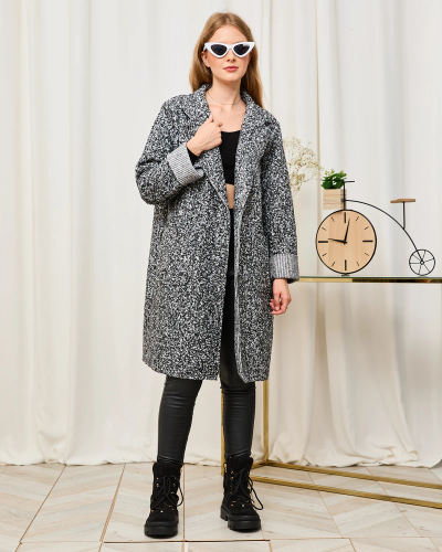 "Royalfashion" Pilkas avietinis moteriškas paltas