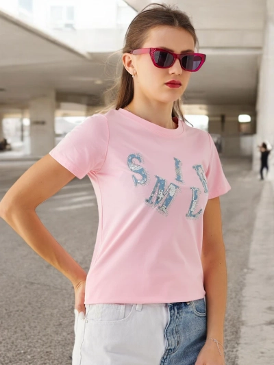 Женская блуза Royalfashion из хлопка с надписью