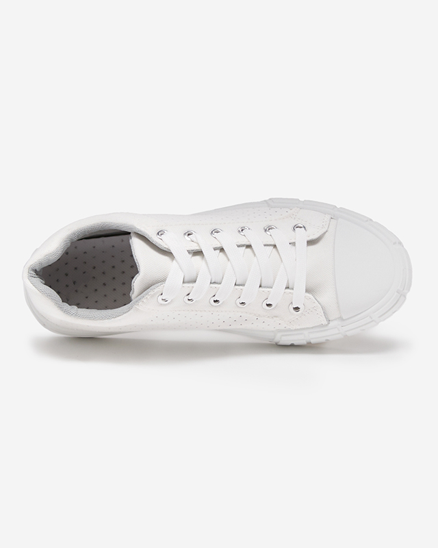 Balti moteriški sportbačiai pilka juostele Sols- Avalynė