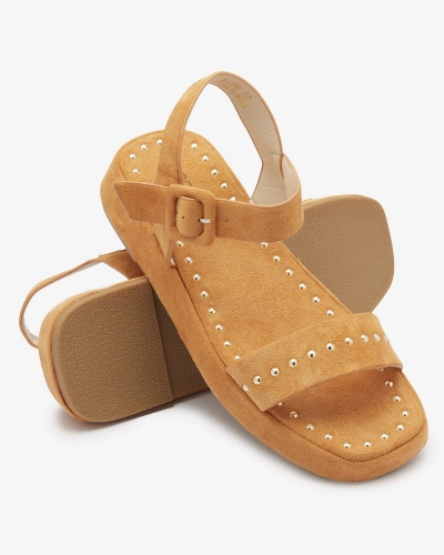 Rudi moteriški sandalai su akmenukais Franssia - Avalynė