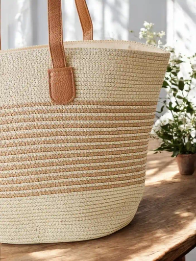 Royalfashion Didelis pintas šiaudinis rankinukas moterims