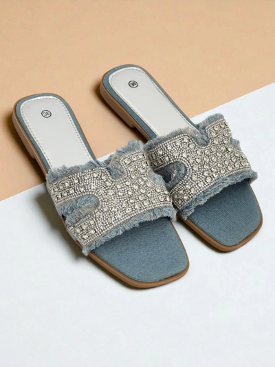 Royalfashion Женские шлёпанцы с камнями CrystalEase