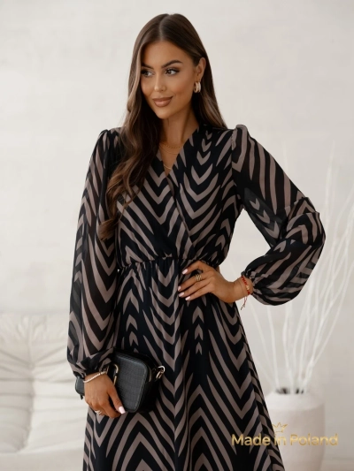 Женское платье миди с принтом Eleganza Stripes