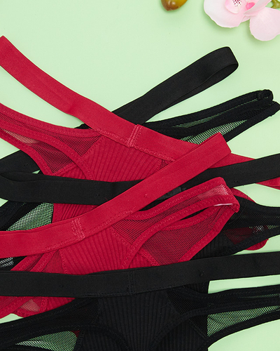 Одноцветный комплект женских стрингов с вырезами 5 шт/уп- Нижнее белье