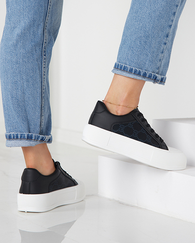 Juodi moteriški sportiniai bateliai su raštuotais Jeride įdėklais - Avalynė