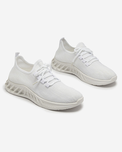 OUTLET Женские тканевые спортивные туфли белого цвета Acarfi- Footwear