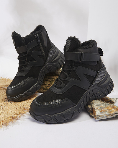 Черные женские утепленные сапоги-снежки Okraja - Обувь
