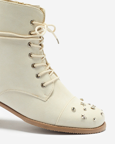 Бежевые женские сапоги с украшениями Matildat - Обувь