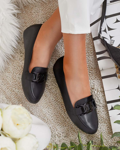 Женские мокасины с орнаментом черного цвета Arbusso- Footwear