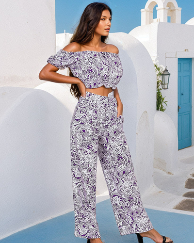 "Royalfashion" dviejų dalių moteriškas margintas rinkinys