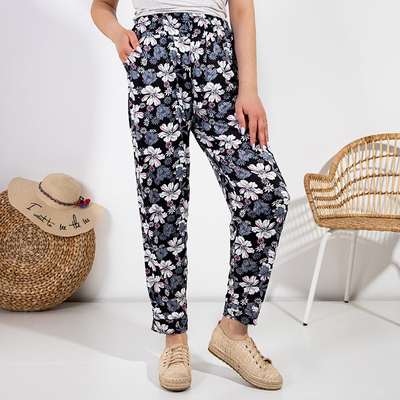 Moteriškos raštuotos audinio kelnės PLUS SIZE - Drabužiai