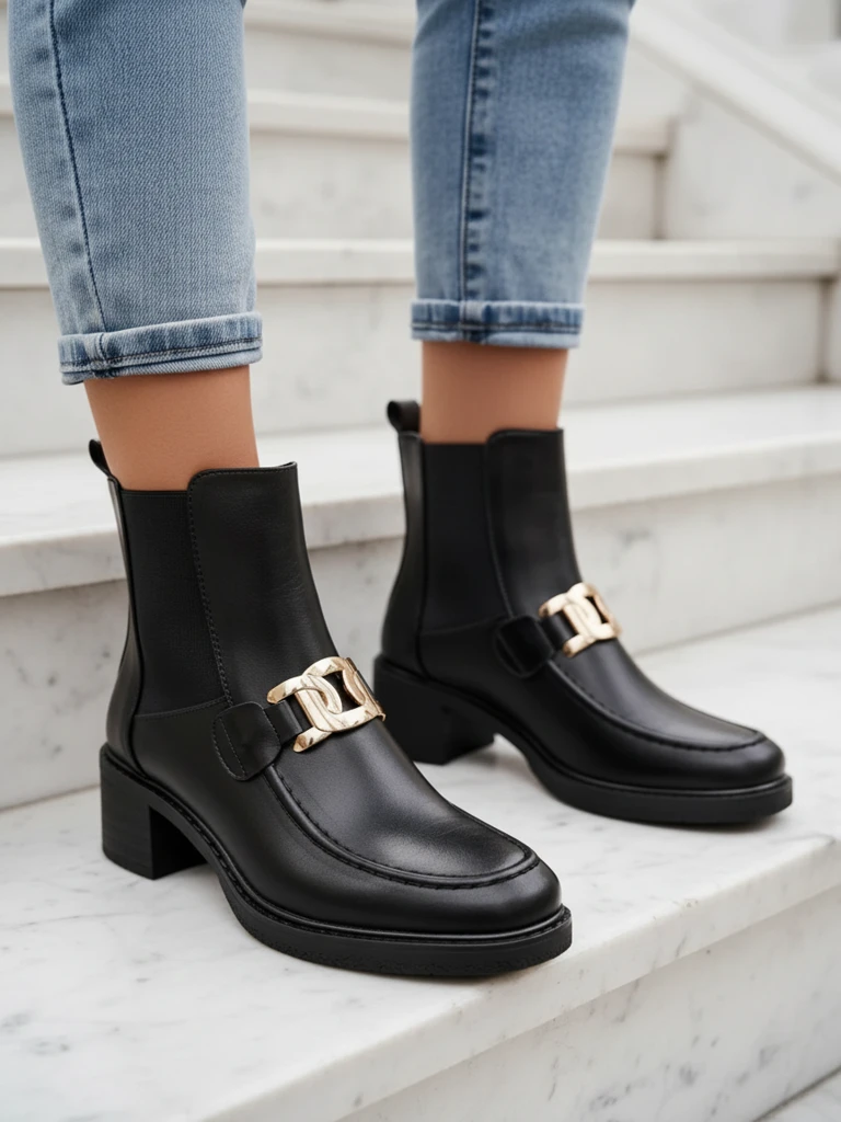 Женские ботильоны Royalfashion на низком каблуке Ewios