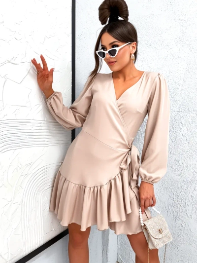 Женское мини-платье Royalfashion с завязками и рюшами